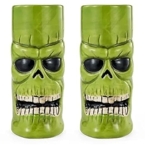 Cocktailglas tikimugg demon 39cl TIKIS set med 2 keramiska muggar, dekoration, monster, Frankenstein, cocktailbar, set med 2 delar, dekoration, mixologiglas