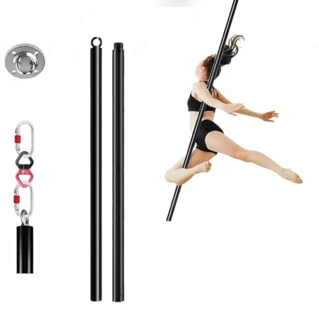 Barre pole dance aérienne, barre suspendue 2 m, tube de fitness et yoga suspendu portable, tube fitness suspendu professionnel 45 mm, barre de danse rotative en acier et silicone