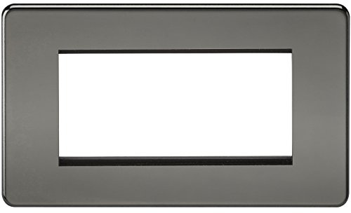 Knightsbridge SF4GBN Screwless 4G Modular Faceplate, Black Nickel