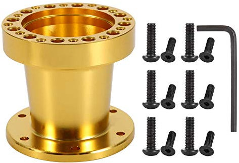 Lenkrad Schnellverschluss Quick Release Lenkradnabe Adapter Auto Lenkrad Schnellspanner Adapter 3 Zoll Universal Auto Aluminium Lenkradnabe Spacer Lenkadapter Kit(Gold)