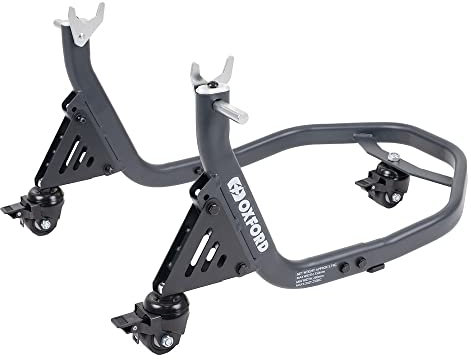Oxford ZERO-G - Rear Dolly Paddock Stand Motorcycle Workshop Equipment with Casters, Grey