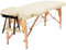 Yaheetech Table de Massage Portable Pliable à 2 Zones Charge 250 kg en Bois Hêtre Hauteur Réglable avec Appuie-tête Amovible Sac de Transport 213 x 60 cm/Crème