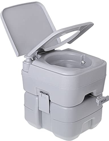 briebe Camp WC1113 Tragbare Chemietoilette für Erwachsene, Potty, 20 l, Camping, Wohnmobil, Wasser, mit Wasserablauf, 13 l, Auslaufventil