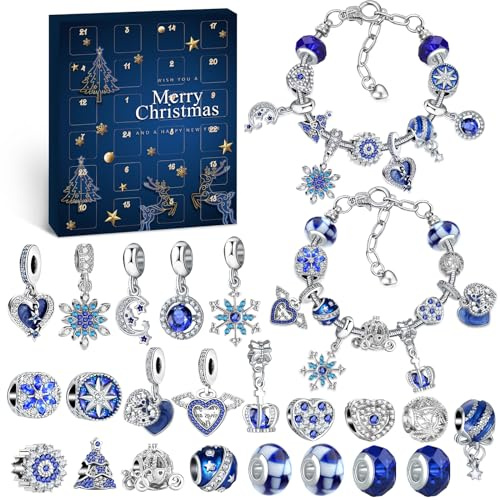 WEVOL Calendario Avvento Gioielli 2026 Bambina Donna, Calendario Avvento Bracciale Bambini Kinder Fai da Te, Braccialetti Regalini Sorprese Regalo di Natale per Ragazza Donna