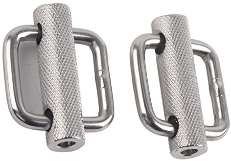 Bältesspänne 50 mm metall, rektangulärt skjutspänne, 2 stycken skjutspänne, rektangulära justerbara räfflade rullbältesspännen i rostfritt stål 316 (25 mm)