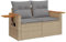 vidaXL Gartensofa mit Kissen 2-Sitzer, Sofa mit Staufach unter Sitzfläche, Terrassensofa mit abnehmbarem waschbarem Bezug, Gartenmöbel Terrassenmöbel, Beige Poly Rattan