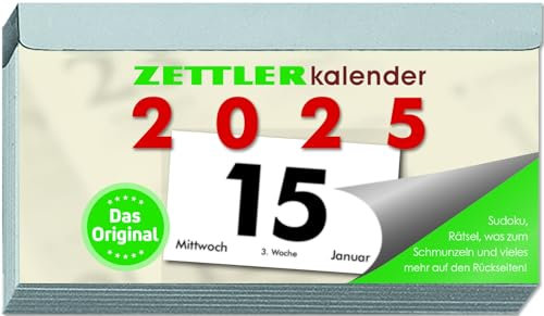 Tagesabreißkalender Q - quer - Kalender 2025 - ZETTLER Kalender - 10,9 cm x 5,9 cm