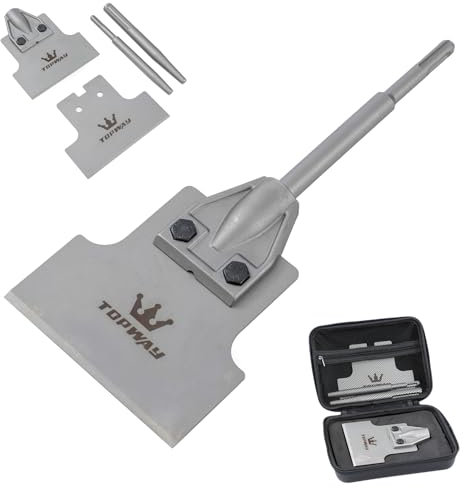 TOPWAY Juego de SDS-Plus/Max Cincel Rascador de Piso 4 Pulgadas + 5 Pulgadas Cincel Espátulas, Rascadors de Suelo para Azulejos, para Quitar Baldosas, Alfombras, Linóleo 121118