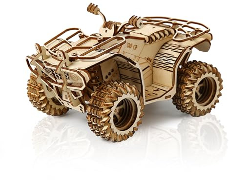 Hallisun Puzzle 3D in legno per adulti, Kit modello meccanico di puzzle 3D in legno per auto e moto, Giocattolo fai da te in legno per quad ATV, Regali di compleanno di Natale fai da te, 417 pezzi