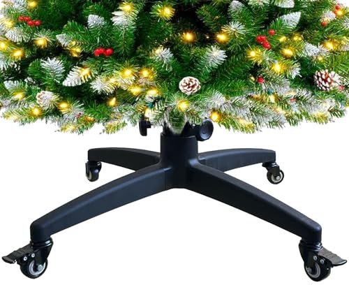 WEIMELL Weihnachtsbaumständer für 2,5 m künstliche Bäume, rollende Räder, beweglich, universeller Weihnachtsbaumhalter, Basis, passend für bis zu 2,5 m lange künstliche Bäume, 3,5 - 7,5 cm Stange
