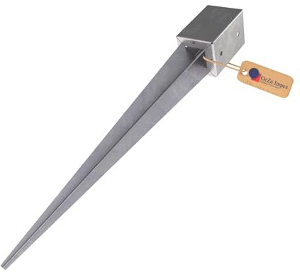 GeZu Impex Post Support 71 x 71 x 750 mm Hot Dip Galvanised Set of 16 fence Holder Anchor spike ground sleeve
