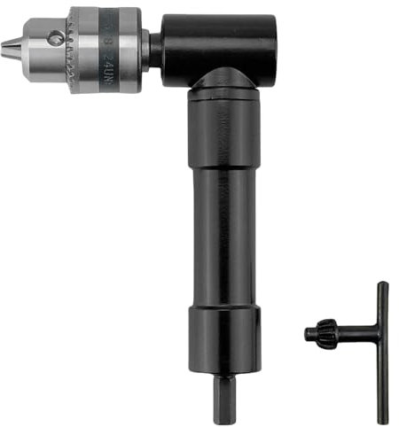 Winkelbohraufsatz, Klemmbereich 0.8-10 mm, Winkelbohrer Vorsatz, 90 Grad Bohrfutter, Winkelbohrmaschine, Winkel Bohren Adapter, Winkelaufsatz für Akkuschrauber