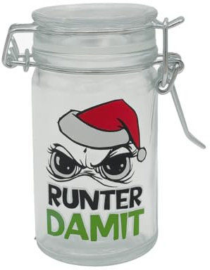 M.Kritzinger's Barattolo per conserve natalizio, 70 ml, in vetro con chiusura a leva, 12 x 6 cm