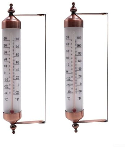10 Inch Steel Outdoor Thermometer for MUMTOP Outdoor Window Thermometer Gauge Adjustable Angle for Patio Home Garden(2pcs)