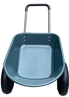 GarveeLife Schubkarre bis 272kg, Gartenschubkarre 2 Luftreifen mit Metallfelge, Multifunktions Sackkarre, Tragehilfe, Kunstoffwanne