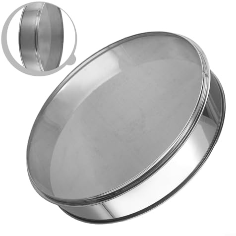 Setaccio per farina in acciaio inox, 40 cm, da cucina, a maglia fine, rotondo, grande capacità, facile da pulire, per cuocere torte, pasta e zucchero, filtraggio
