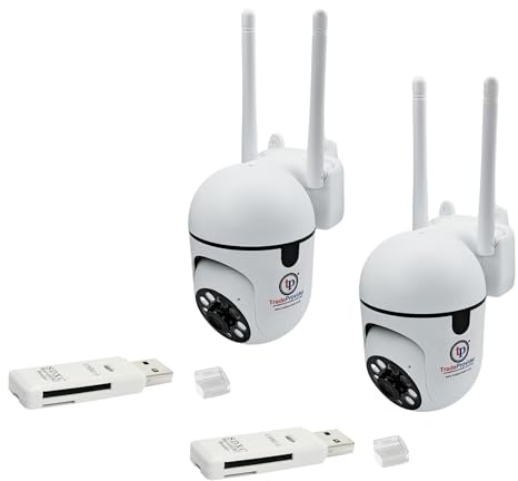 TradeProvider 2 pack & 2 Adapter WiFi Security Camera 1080P HD Dome PTZ | Indoor Pet Dog Cat Baby Monitor | AI Motion Detection, 2-Way Audio, Free Cloud Storage, Home CCTV Cam (2 Pack & 2 Adapter)