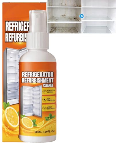 Kraftfull renovering av rengöringsmedel för kylskåpsdeodoriseringsmedel, flerfunktionsrengöring av kylskåp, snabb borttagning av fläckar och luktlösning för rörafri rengöring, (1PCS)