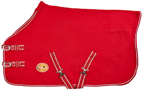 Couverture Polaire pour Cheval ou Poney Shetland - Rouge - pour Spectacle ou Voyage - 1,9 m - 1,8 m - Différentes Tailles Disponibles (1,9 m)