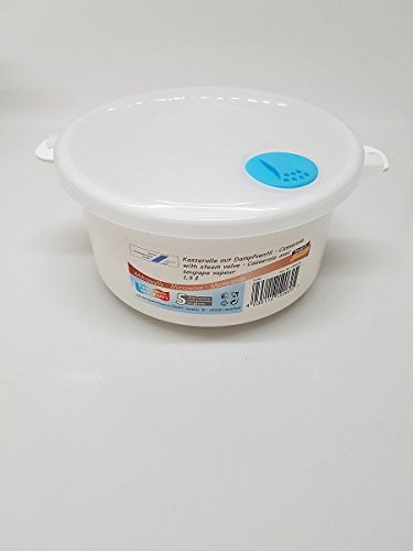 Chriluka Mikrowellenteller Kasserolle Mikrowellengeschirr m Dampfventil Deckel für Mikrowelle 1,5 Liter Rund Erhitzen Einfrieren