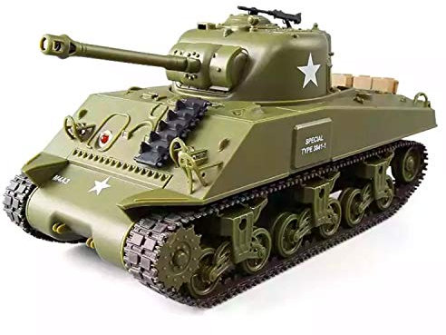 POCO DIVO Sherman M4A3 US Medium Tank RC IR Battle Panzer 2.4Ghz 1/30 Scale Model Military Vehicle w. Sound & Light