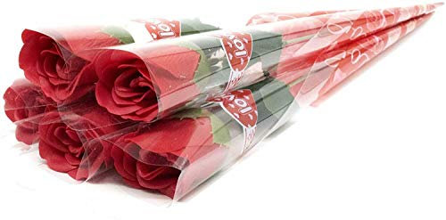 Gizelle Artificial Flower Single Rose Scented Stem Flowers for valentine Wedding Home (Red)