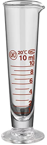 iplusmile Messbecher 10 Ml Glas-Messzylinder für Labor-Konusbecher-Messflüssigkeit mit Ausguss-Weithals-Glaswaren mit Einer Metrischen Messbecher Glas