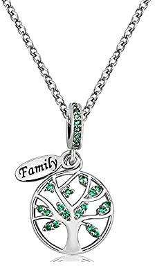 KunBead Jewelry Family Tree of Life Dainty Mum Pendant Necklace for Women Girls