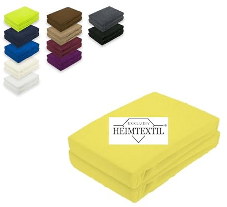 EXKLUSIV HEIMTEXTIL Doppelpack Frottee Spannbettlaken Premium Gelb 90-100 x 200 cm