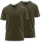 FORSBERG T-Shirt Doppelpack zum Sparpreis einfarbig Rundhals hochwertig robust bequem guter Schnitt, Farbe:dunkeloliv, Größe:XL