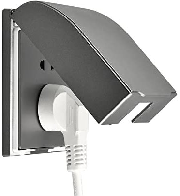 Interruttore a parete presa elettrica, presa elettrica impermeabile, interruttore presa impermeabile, evitare che l'acqua spruzzi nella presa elettrica (Grigio)