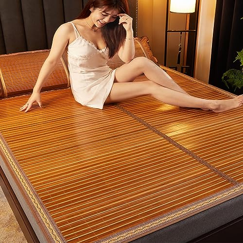 MMleYN Stuoie di Sonno di Estate, Tappetino da Letto in bambù, Estive Stuoia bambù Rattan, Stuoia per Letto di bambù Pieghevole, Doppio Lato Uso Biancheria da Letto per Il Soggiorno Corridoio (Size :