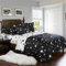 Boqingzhu Bettwäsche Sterne 135x200cm Schwarz Weiß Kinder Jungen Mädchen Microfaser Wende Kinderbettwäsche Set und Kissenbezug 80x80cm mit Reißverschluss