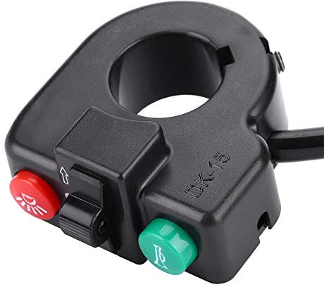 Mountainbike-Schalter, Roller-Schalter, E-Bike-Schalter, 3-in-1-Lichthupe, Drehknopf, Fahrradschalter für Mountainbike, E-Bike, Elektroroller, DK, 15 Komponenten und Teile