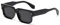 Long Keeper Retro Rechteckig Dicker Rahmen Sonnenbrille Quadratisch Rahmen für Damen Herren Vintage Klobige Brillen UV400 Schutz (Schwarz Schwarz)