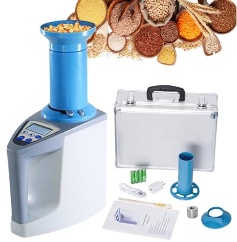 Grain Moisture Tester, 24 Types Grain Moisture Meter, VQP Digital Crop Corn Moisture Tester Analyzer, 3-35% Range, LCD Display for Rice Barley Wheat Soybean