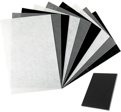 9 Pcs White Felt Fabric Cuttable Black Felt Sheets Versatile Gray Felt Craft Felt 3 Colors Felt for Crafts Patchwork Art Projects DIY Sewing Greeting Cards and Gift Decorations (Black White Gray)