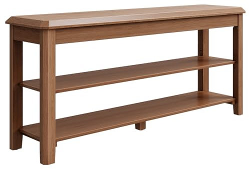 Schuhbank für den Eingangsbereich, Schuhregal aus Holz, mit Stauraum, 2-stöckiges verstellbares Regal, hält bis zu 250 kg, Innenbank für kleine Räume, Schlafzimmer, Flur, Eingangstür