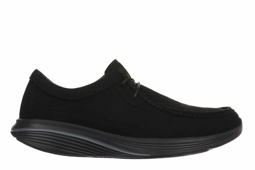 MBT M3100 Zapatos Casual para Hombre Estilo Moderno. Diseño en Ante Sintético con Cordones para un Ajuste Calzado Fisiológico de Confort y Estabilidad con Suela Balancín. Color Negro