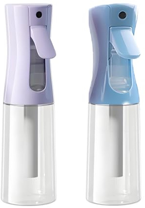 HUVZOR 2 vaporisateurs, vaporisateurs pour cheveux, brume ultra-fine de 0,3 mm, 200 ml, pour les soins de la peau et le nettoyage, étanches (violet, bleu)