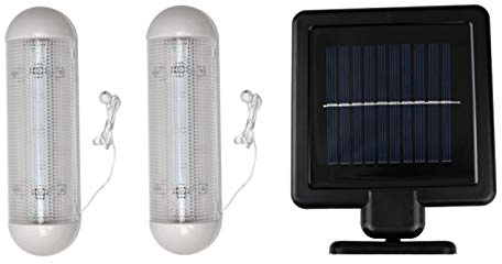 LED Solar Shed Light, Solar Powered Rechargeable Garage Shed Work Worksman Light for Garden Outdoor Indoor Security Greenhouse, Solar Wall light