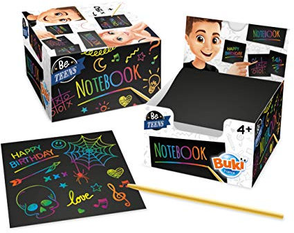 BUKI NB001 - Kratzpapier-Notizblock, Kratzbilder, Scratch Art Notebook