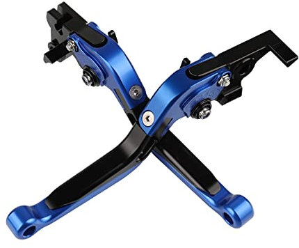 MZ-STORE CNC Aluminium Motorrad Einstellbar Faltbar Brems Kupplungshebel für Tenere 700 Tenere 700 Rally 2019-2021-Schwarz+Blau+Schwarz+Blau