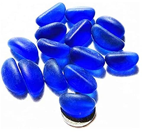 GIVBRO Galets décoratifs en granules de gravier de rivière, mini pierres en verre pour décoration de paysage, jardin, aquarium, bleu – 100 g