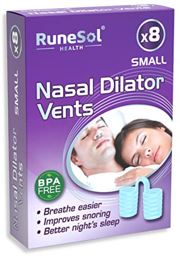 Runesol Nasenspreizer Gegen Schnarchen, 8 x Klein Blau, Schnarchstopper Nasendilatatoren, Anti Schnarch Nasendilatator, Antischnarchen Einschlafhilfe Erwachsene, Snoring Stopper, Schnarch-Stopper