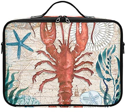 RPLIFE Trousse de toilette de voyage multifonction à suspendre avec crochet pour fruits et légumes de la Jamaïque, Homard vintage, one size