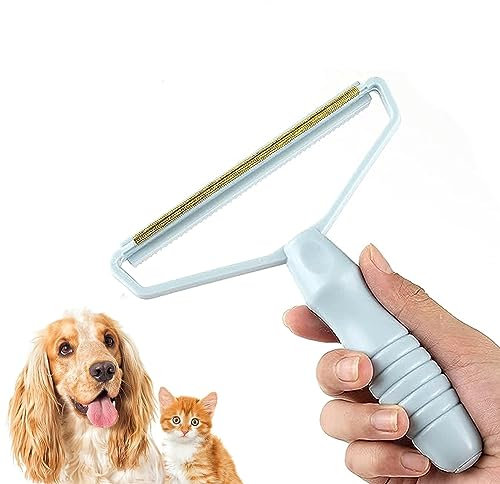JJW Rasoir à Peluches,Brosse Anti Poils Chien Chat Animaux,Rasoir Anti Bouloche Manuel, Portable Décapant de Peluches,Retire Les Poils Incrustés sur Tapis, Canapé,Vêtements, Siège Voiture (Bleu)