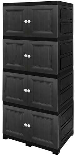 ABBAware Mehrzweckschrank mit einrastenden Klapptüren, Lagerschrank 68x48x176cm mit 4 extra großen Fächern, Stabile Ausführung 20kg pro Fach, schöner Allzweck-Aufbewahrungsschrank/Werkzeugschrank