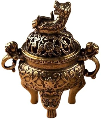 Yaztauho Cuenco Quemador De Incienso,Quemador De Incienso - Incensario de carbón de cobre con tapa,Cuenco porta incienso vintage para dormitorios, estudios de yoga, salas de meditación, salas de estar