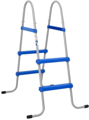 HOMTAKIE escalera de piscina para piscina fuera del suelo, 84 cm, acero plástico, escalera para piscina, escalera fuera del suelo, escalera en piscina